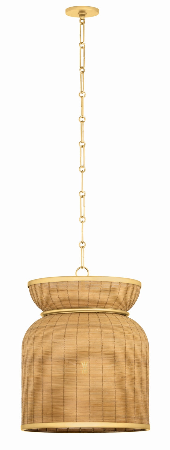 Hudson Valley 9918-AGB One Light Pendant, Aged Brass
