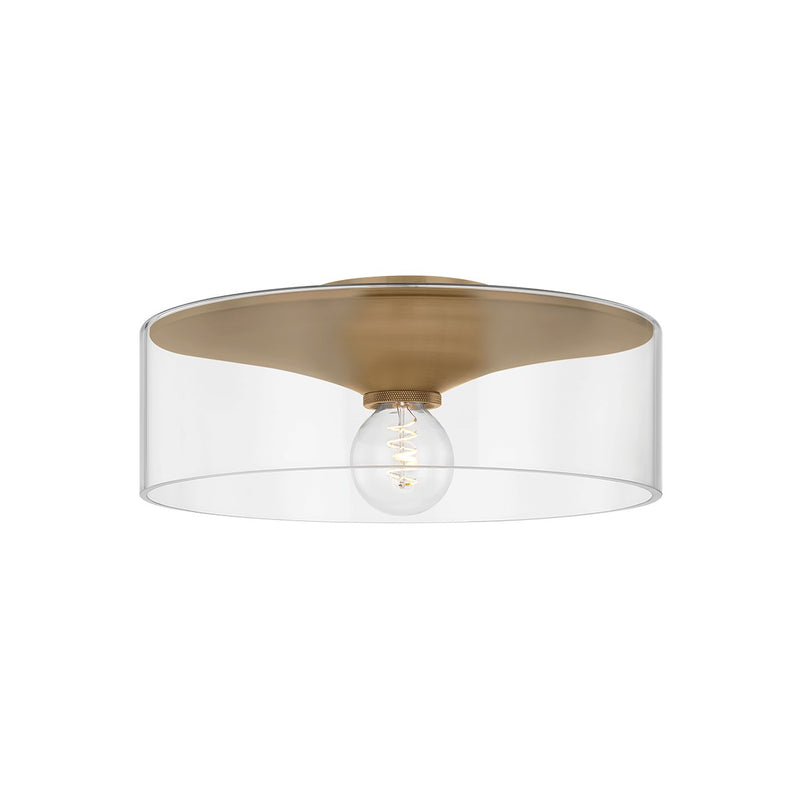 Troy Lighting C2916-PBR One Light Flush Mount, Patina Brass