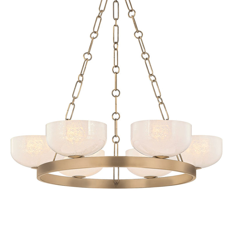 Troy Lighting F1332-PBR Six Light Chandelier, Patina Brass