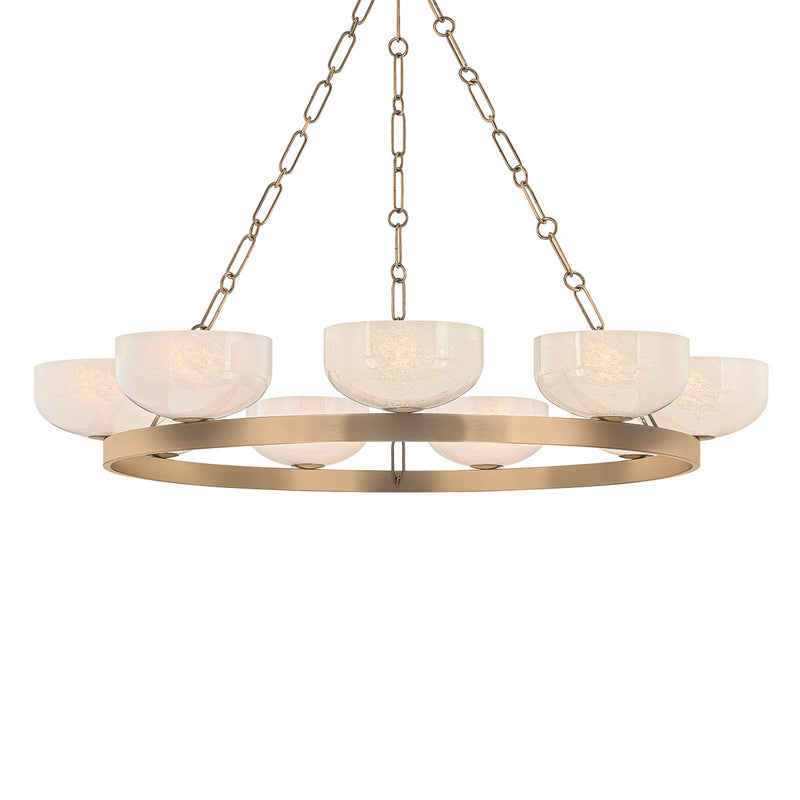Troy Lighting F1345-PBR Nine Light Chandelier, Patina Brass