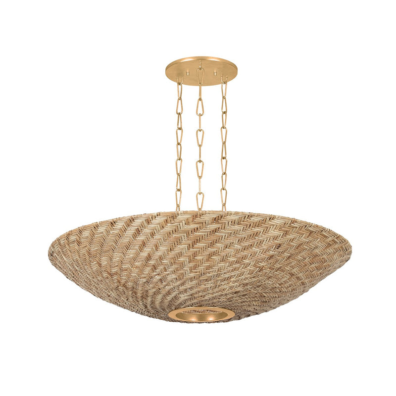 Troy Lighting F1540-VGL Six Light Chandelier, Vintage Gold Leaf