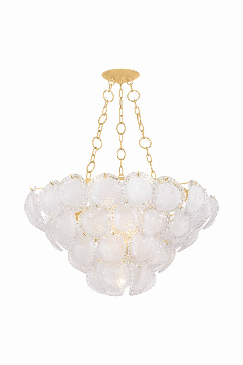 Hudson Valley 1339-VGL Nine Light Chandelier, Vintage Gold Leaf