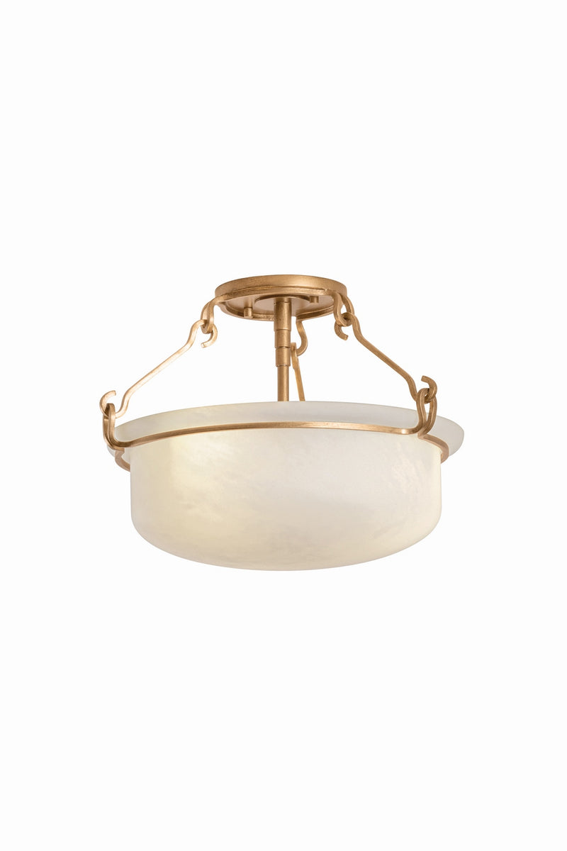 Hudson Valley 1552-PGL Two Light Semi Flush Mount, Patina Gold Leaf