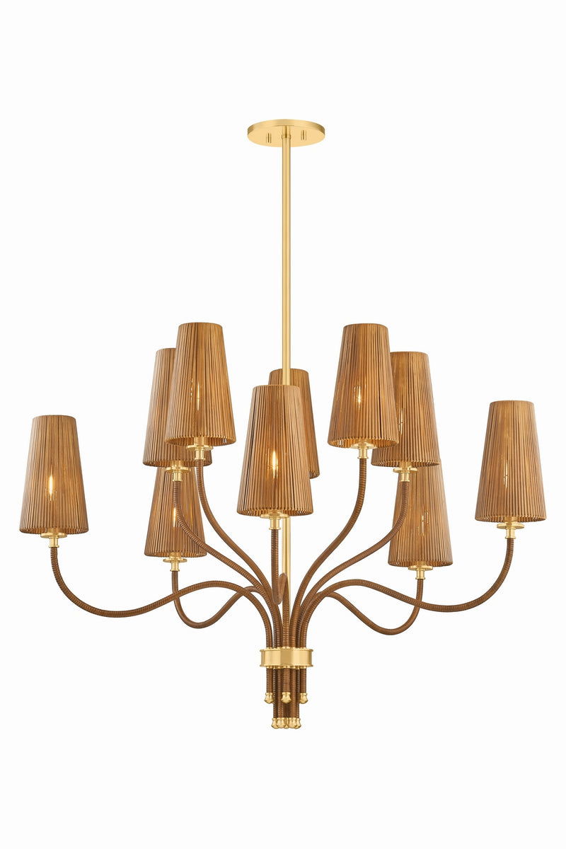 Hudson Valley 1640-AGB Ten Light Chandelier, Aged Brass