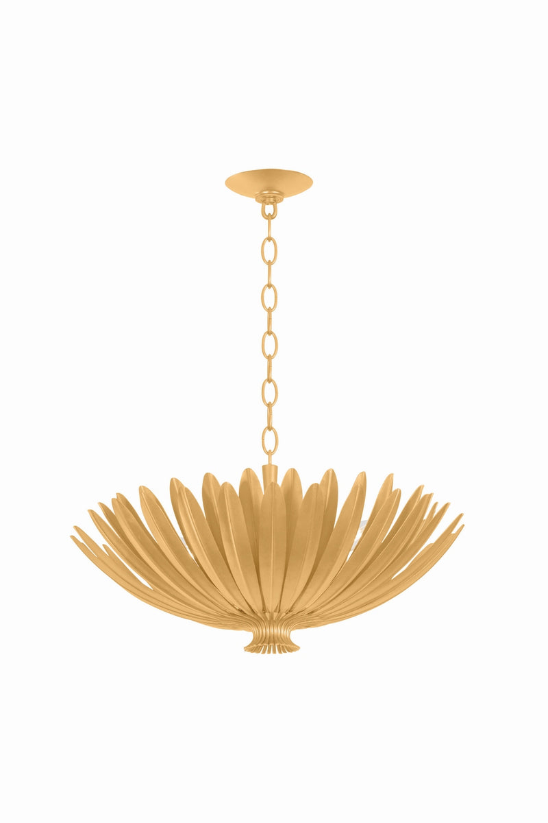 Hudson Valley 1823-VGL Four Light Chandelier, Vintage Gold Leaf