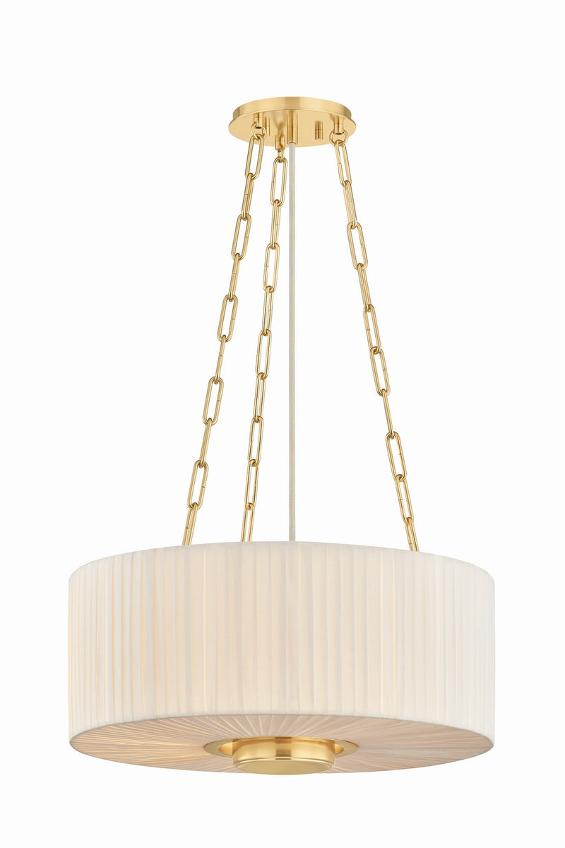 Hudson Valley 2703-AGB Three Light Pendant, Aged Brass