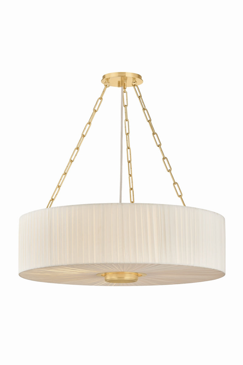 Hudson Valley 2704-AGB Four Light Chandelier, Aged Brass