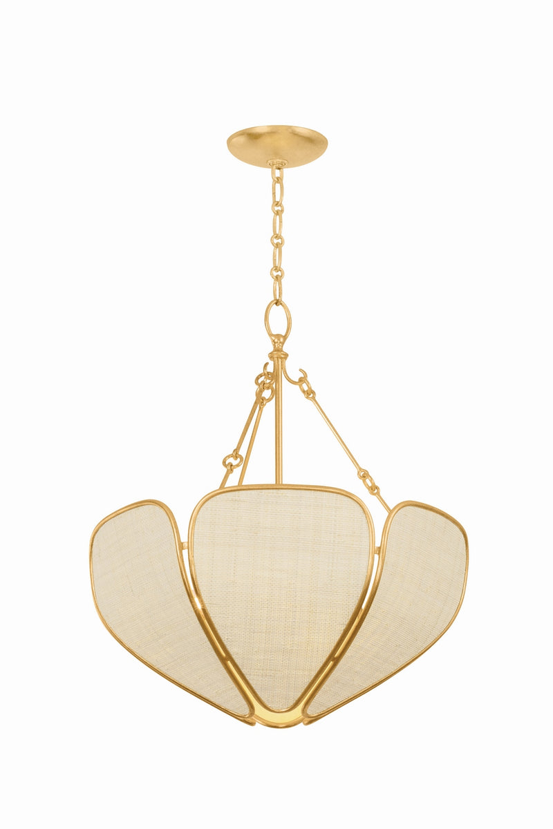 Hudson Valley 3920-VGL Three Light Pendant, Vintage Gold Leaf