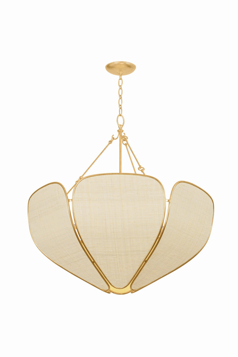 Hudson Valley 3932-VGL Six Light Pendant, Vintage Gold Leaf