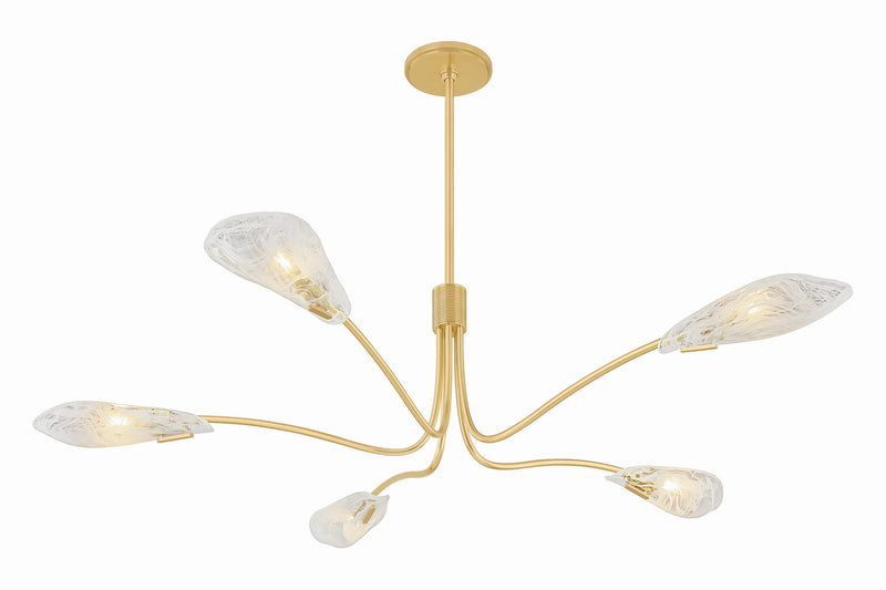 Hudson Valley 4905-AGB Five Light Chandelier, Aged Brass
