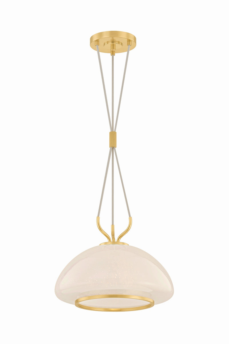 Hudson Valley 5715-AGB One Light Pendant, Aged Brass