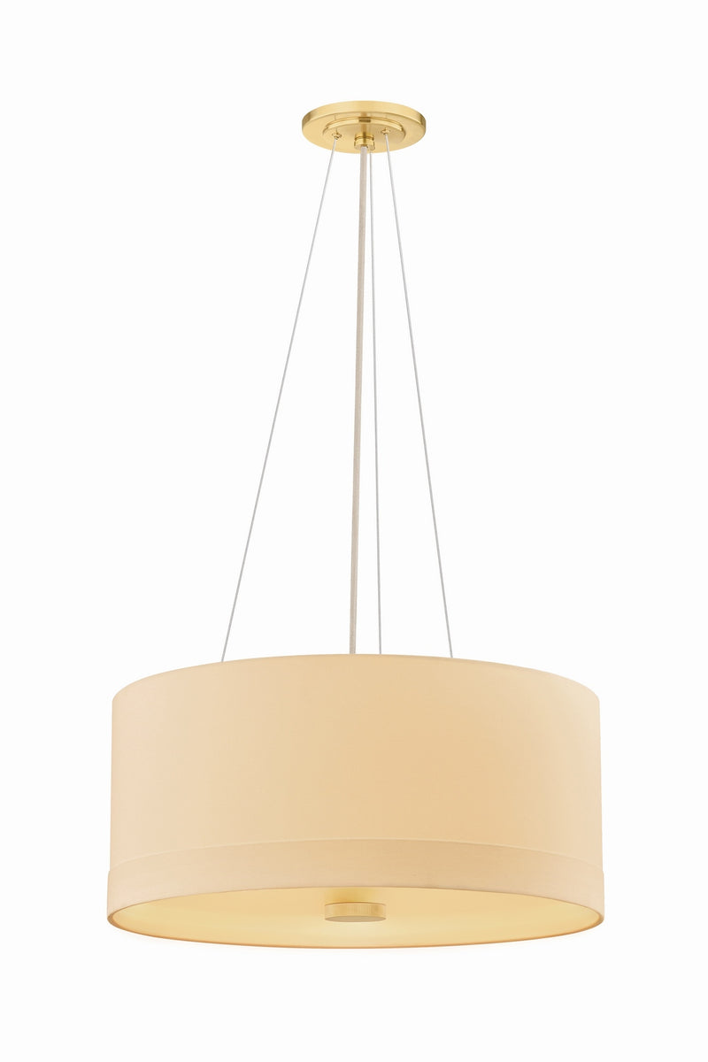 Hudson Valley 8923-AGB Four Light Pendant, Aged Brass