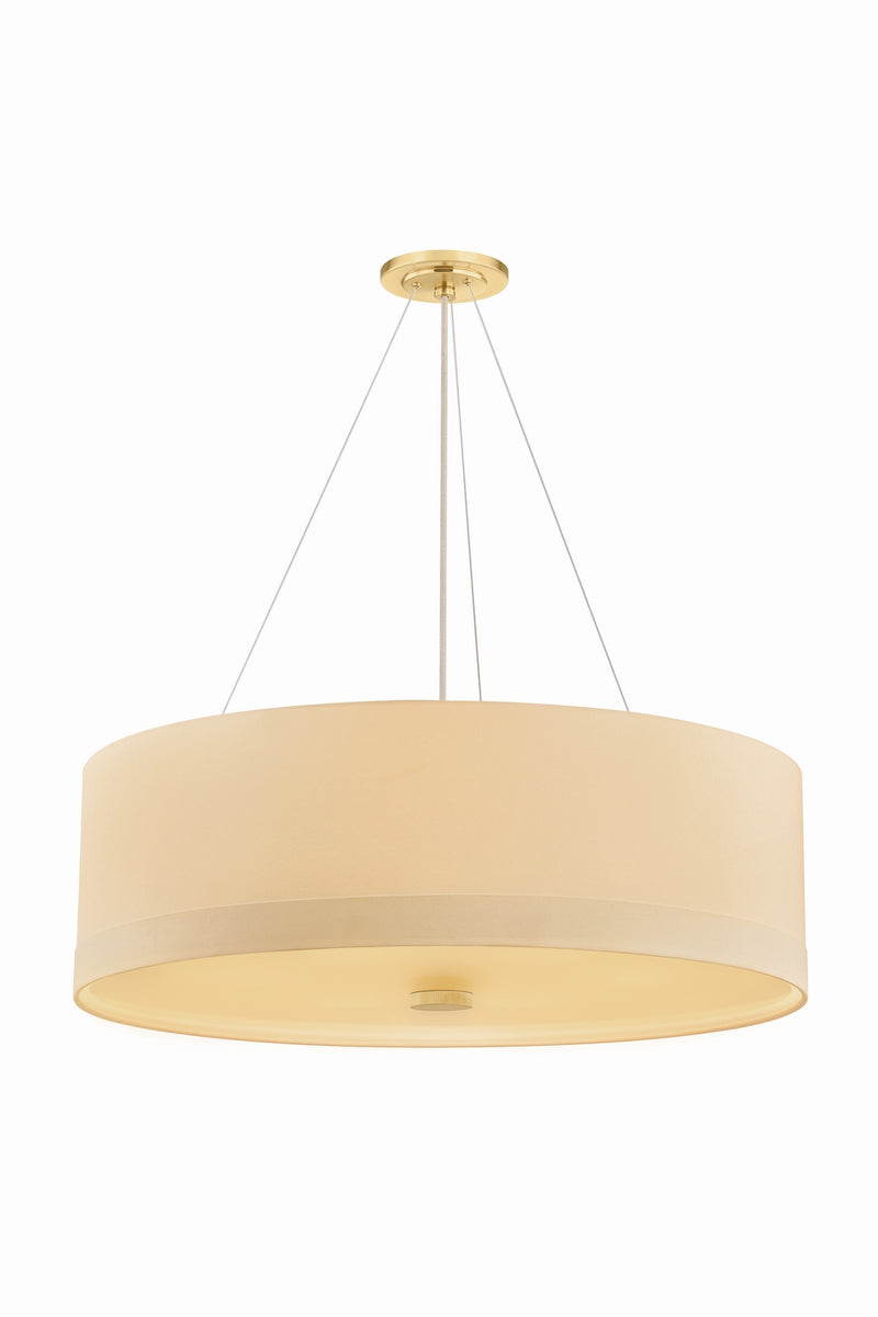 Hudson Valley 8934-AGB Six Light Pendant, Aged Brass