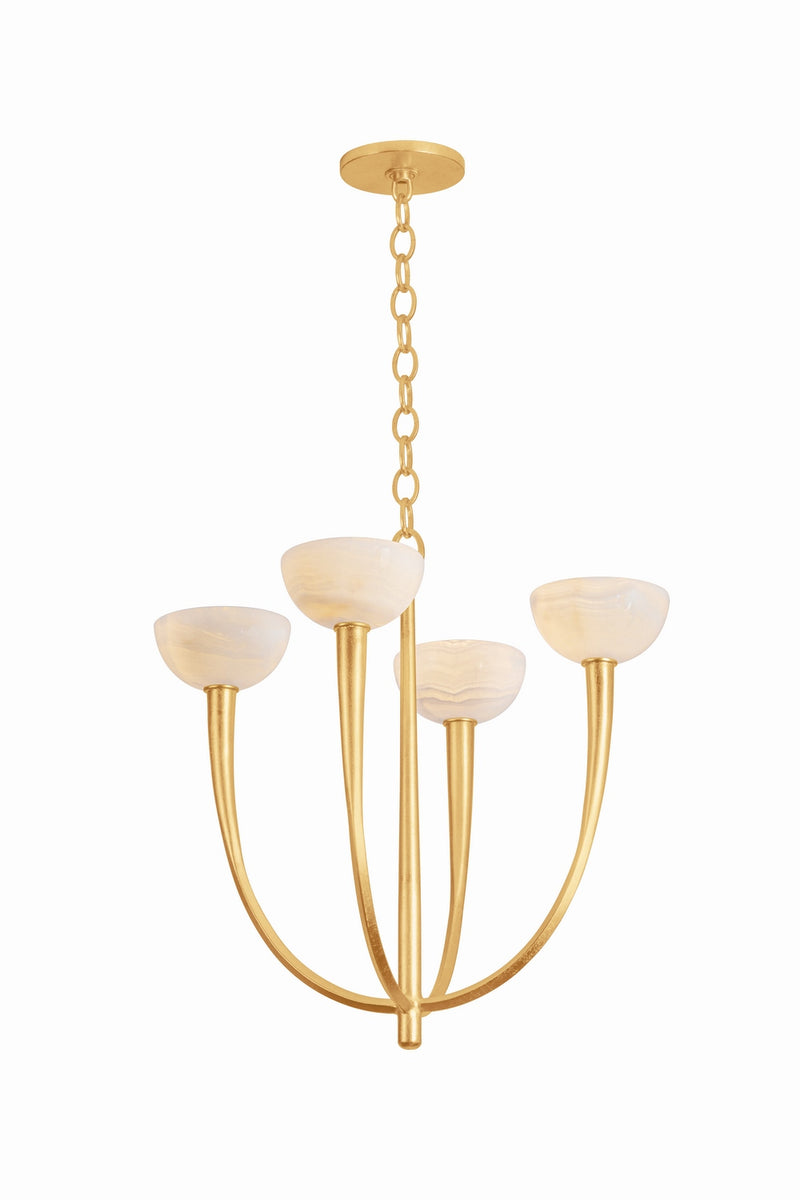 Hudson Valley 9023-VGL Four Light Chandelier, Vintage Gold Leaf