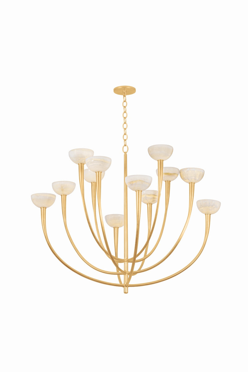 Hudson Valley 9045-VGL 12 Light Chandelier, Vintage Gold Leaf