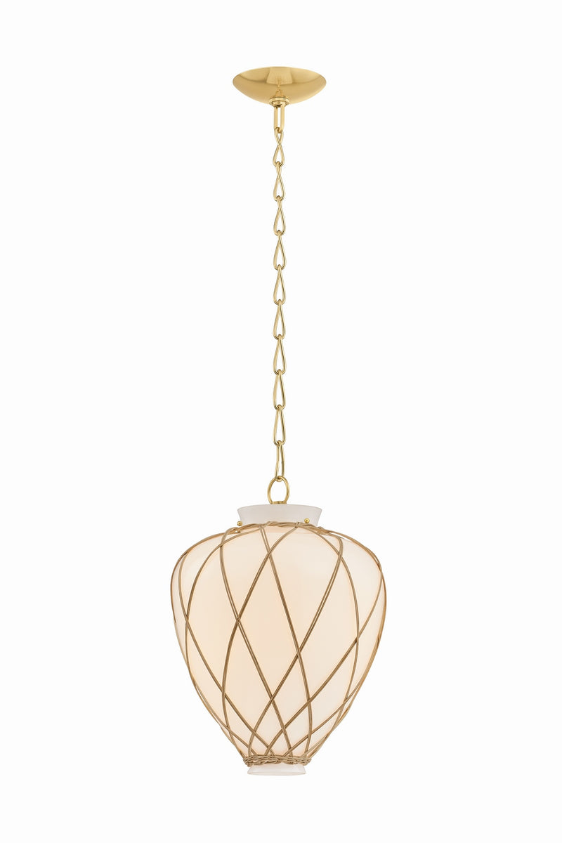 Hudson Valley 9213-AGB One Light Pendant, Aged Brass