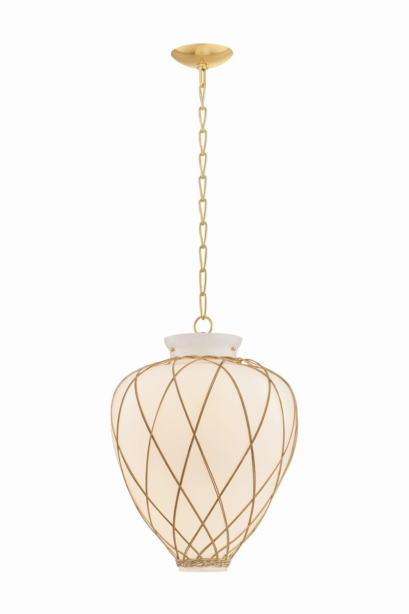 Hudson Valley 9217-AGB One Light Pendant, Aged Brass