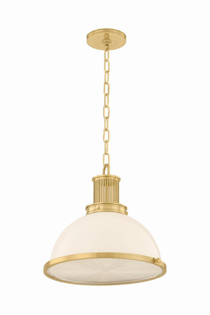Hudson Valley 9315-AGB One Light Pendant, Aged Brass