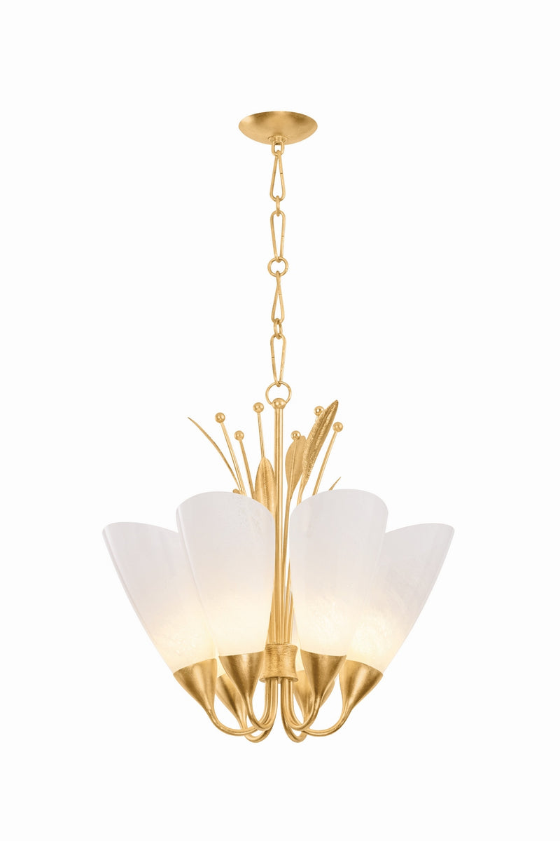 Hudson Valley 9526-VGL Six Light Chandelier, Vintage Gold Leaf