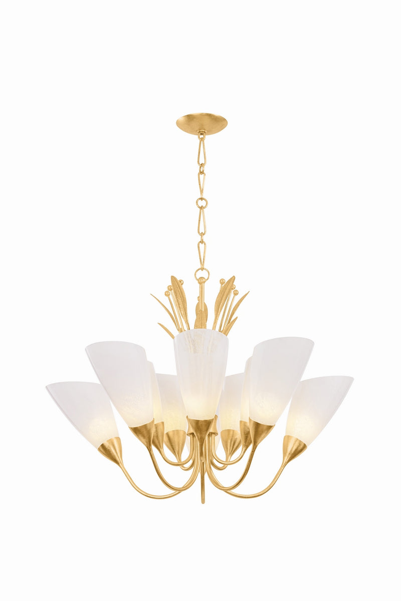 Hudson Valley 9542-VGL One Light Chandelier, Vintage Gold Leaf