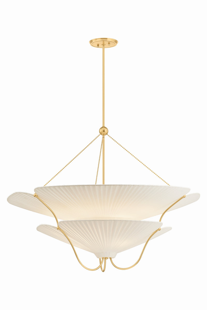 Hudson Valley AH4640-AGB Nine Light Chandelier, Aged Brass