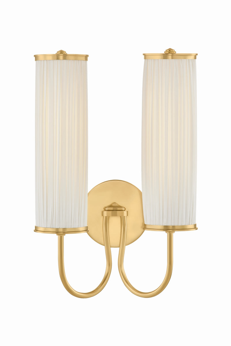 Hudson Valley AH5017-AGB Two Light Wall Sconce, Aged Brass