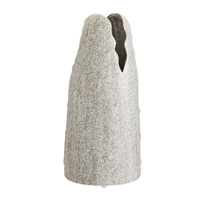 Arteriors AVC18 Vase, White Crackle Charcoal Wash