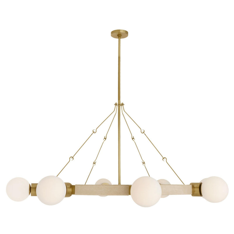Arteriors DLC42 Eight Light Chandelier, Matte Opal