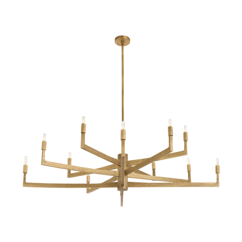 Arteriors DLC43 12 Light Chandelier, Antique Brass
