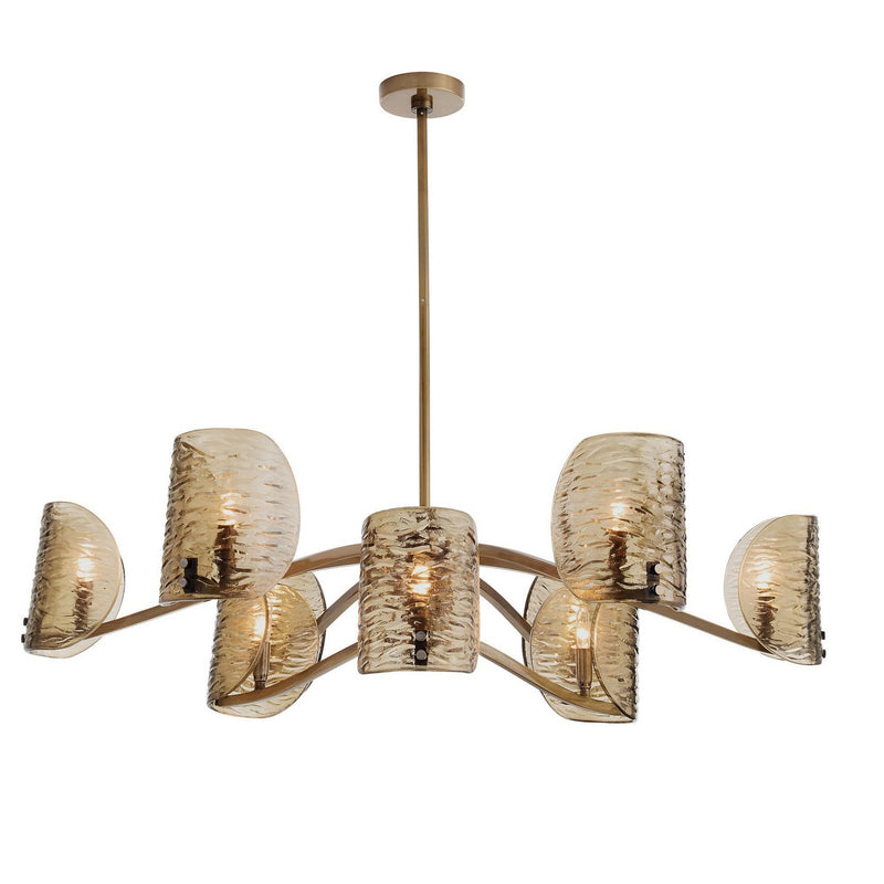 Arteriors DLI12 Nine Light Chandelier, Antique Brass