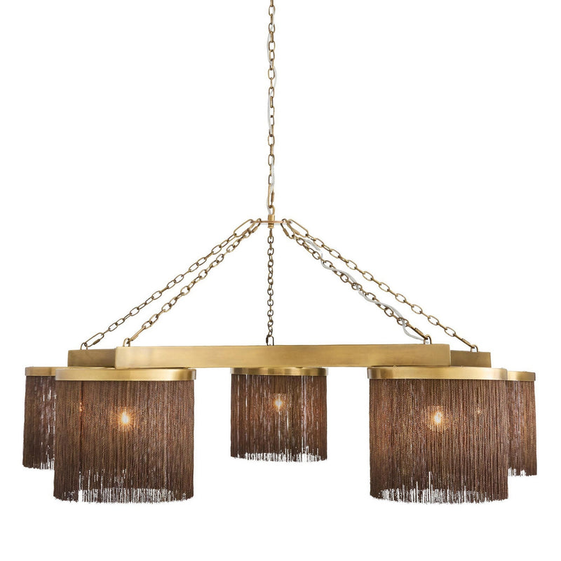 Arteriors DLI14 Five Light Chandelier, Vintage Brass