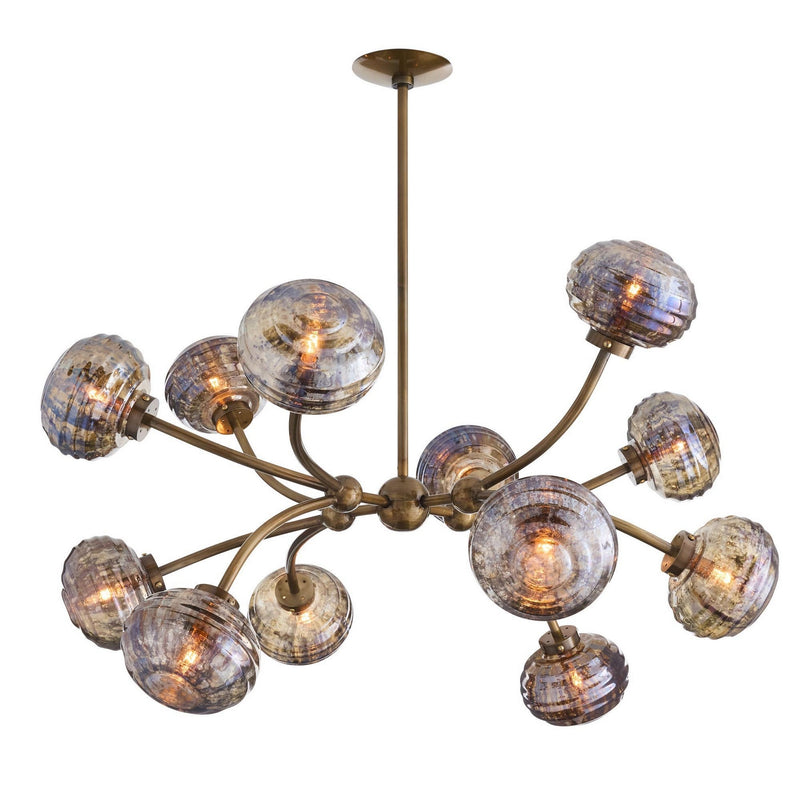 Arteriors DLI15 12 Light Chandelier, Vintage Brass