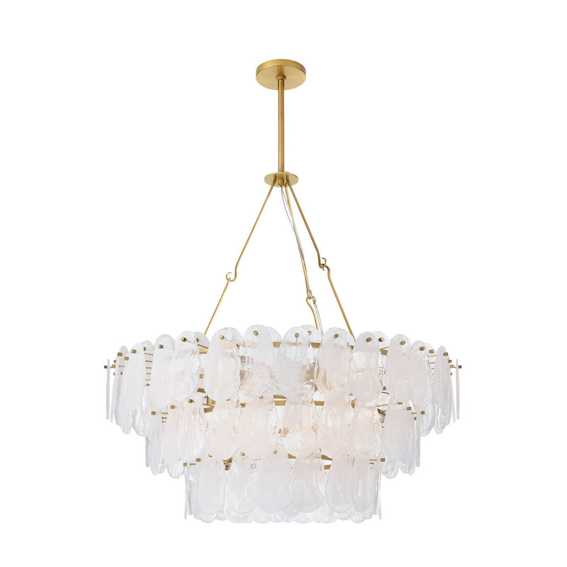 Arteriors DMC36 Seven Light Chandelier, White Glaze
