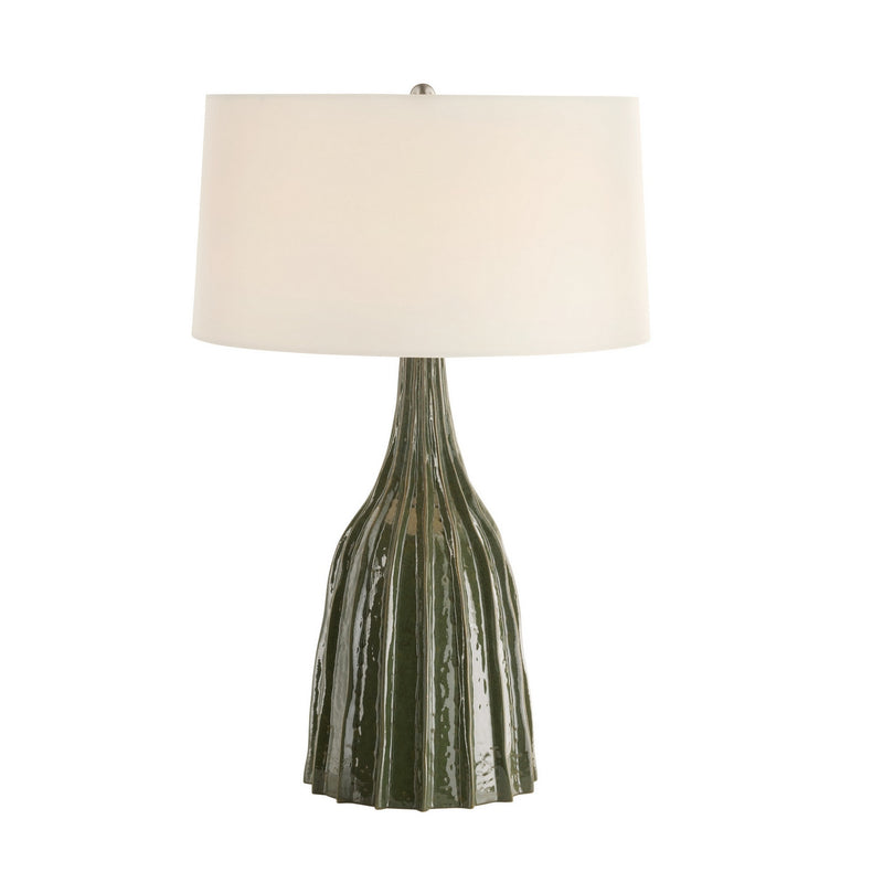 Arteriors PTE16-934 One Light Table Lamp, Dark Green Reactive