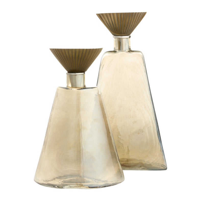 Arteriors ARI25 Decanters, Set of 2, Antique Brass