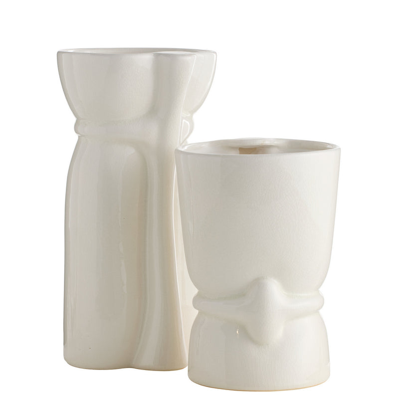 Arteriors AVC16 Vases, Set of 2, Ivory Crackle