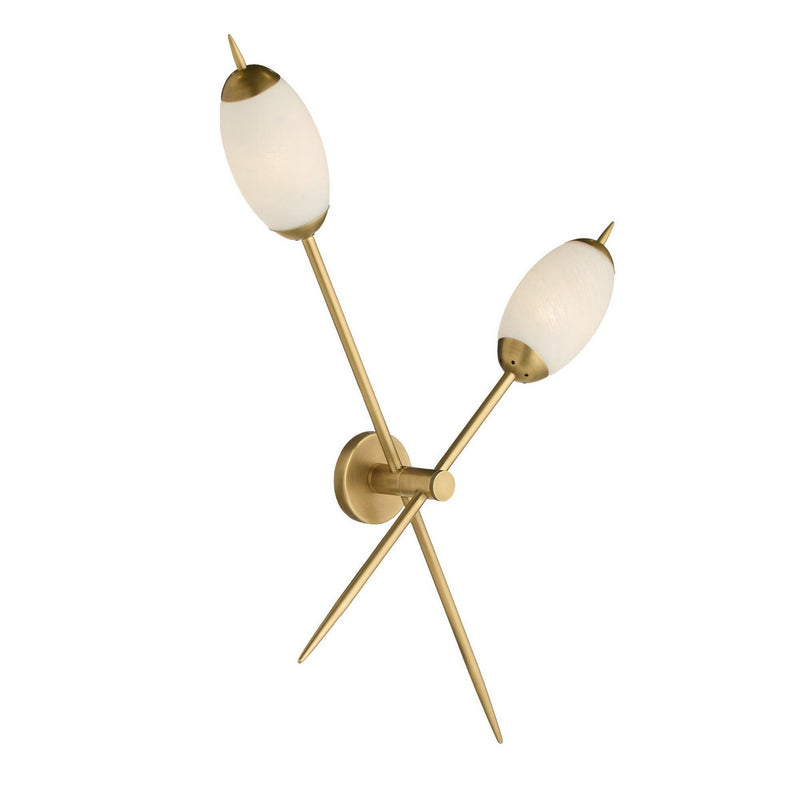 Arteriors DWC95 Two Light Wall Sconce, Antique Brass