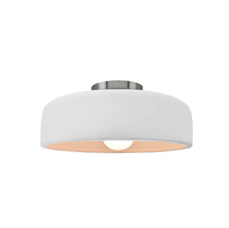 Justice Designs CER-6340-BIS-NCKL One Light Semi-Flush Mount, Brushed Nickel