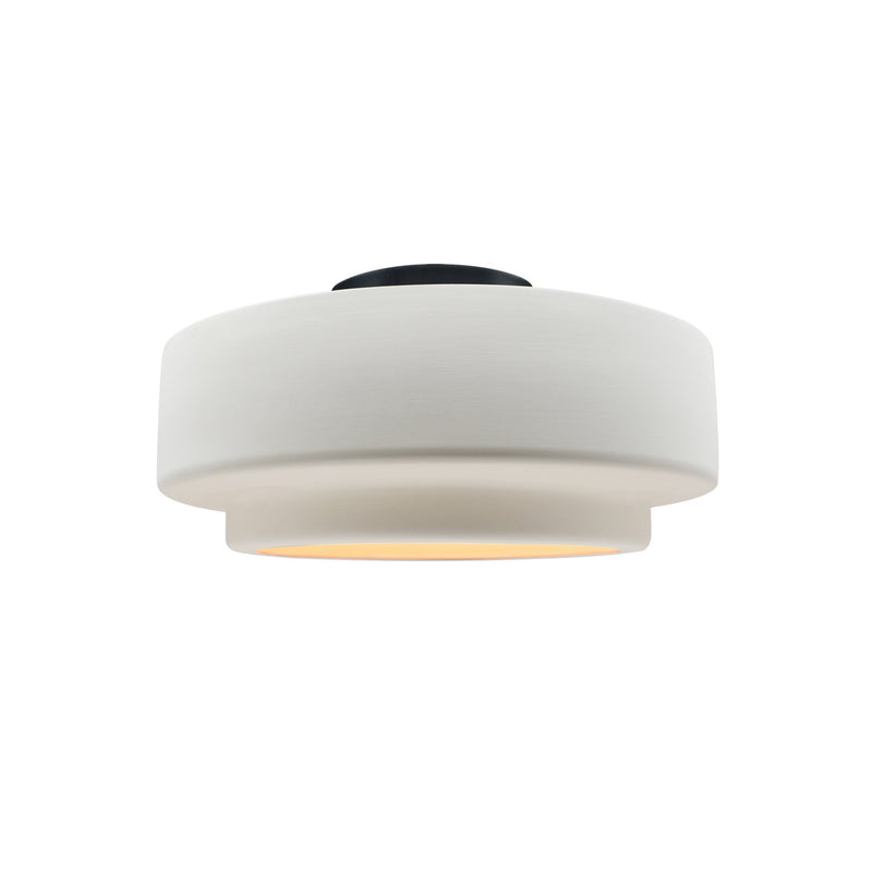 Justice Designs CER-6360-BIS-MBLK One Light Semi-Flush Mount, Matte Black