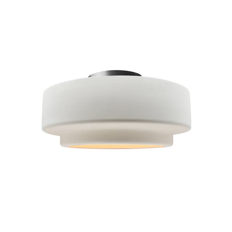 Justice Designs CER-6360-BIS-NCKL One Light Semi-Flush Mount, Brushed Nickel