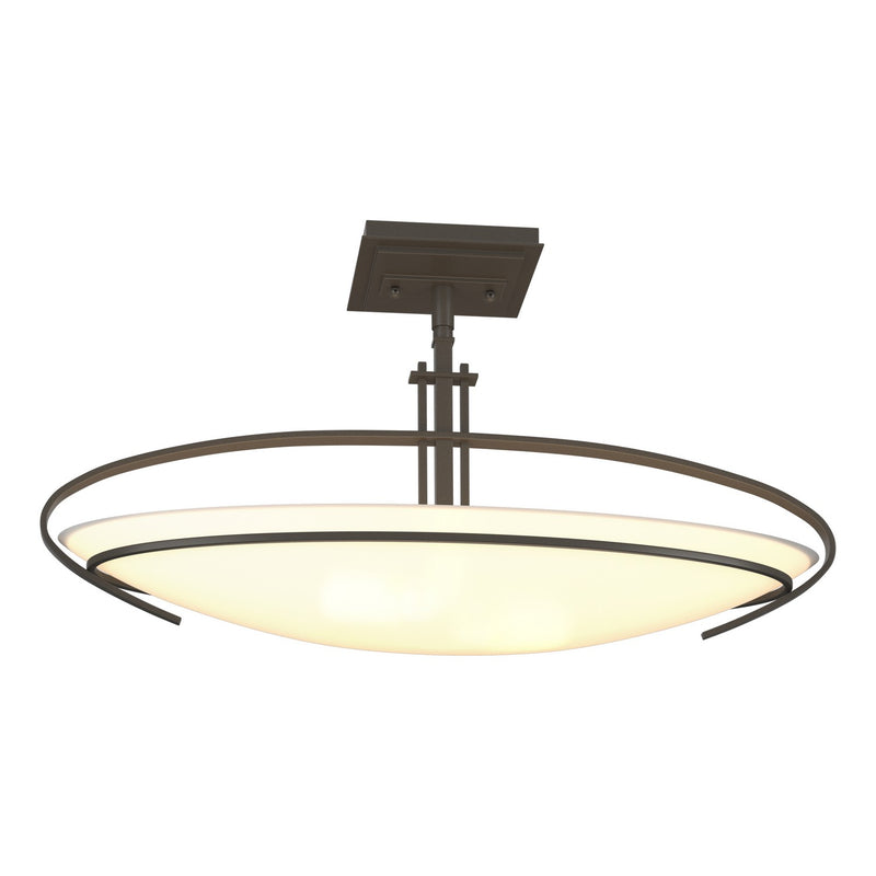 Hubbardton Forge 124341-SKT-07-GG0089 Two Light Semi-Flush Mount, Dark Smoke
