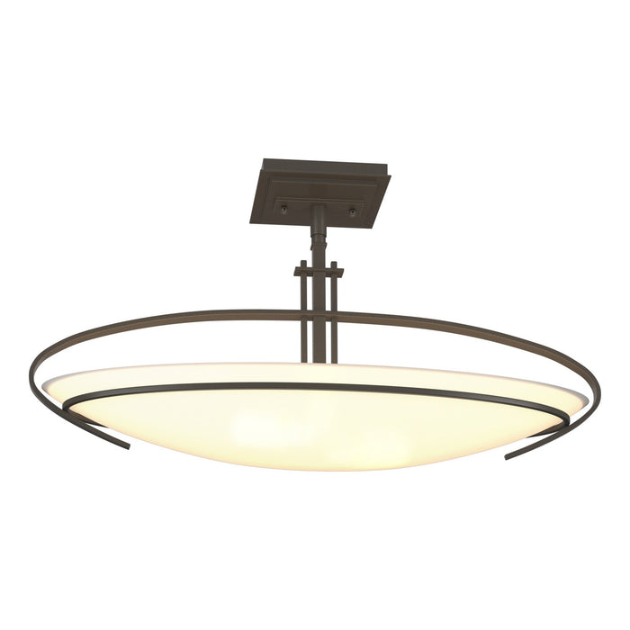 Hubbardton Forge 124341-SKT-07-GG0089 Two Light Semi-Flush Mount, Dark Smoke