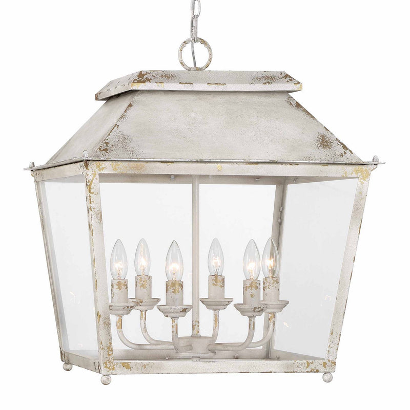 Golden 0804-6P AI Six Light Pendant, Antique Ivory