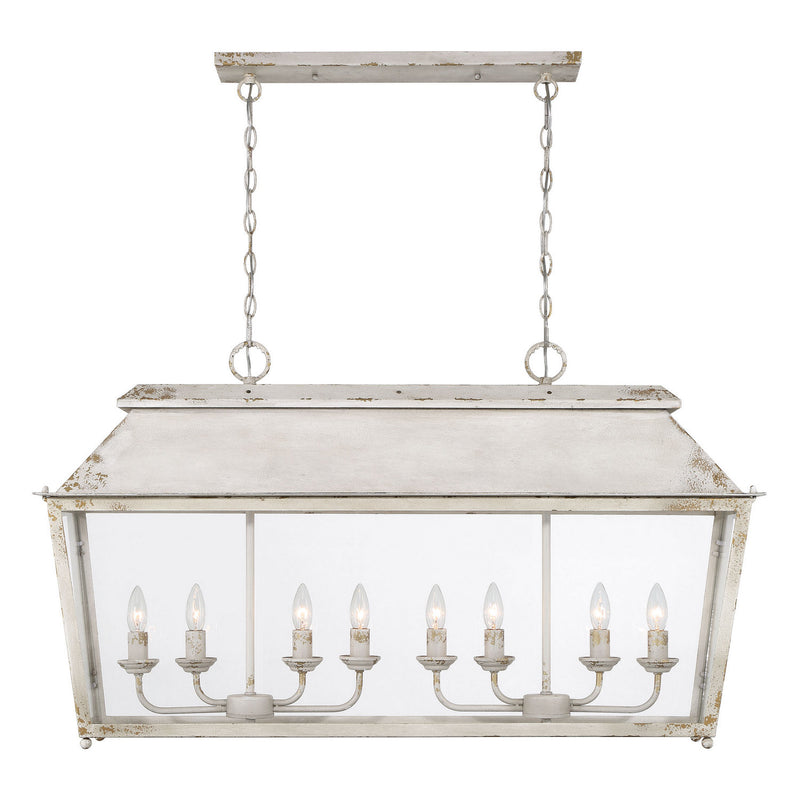 Golden 0804-LP AI Eight Light Linear Pendant, Antique Ivory
