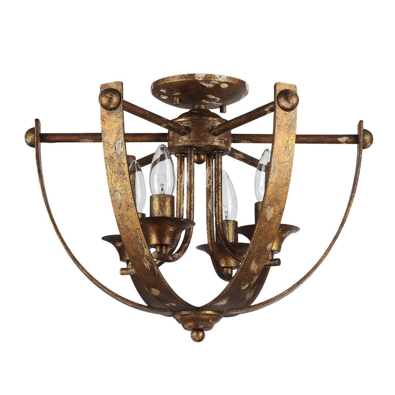 Golden 0815-4SF HG Four Light Pendant, Heirloom Gold