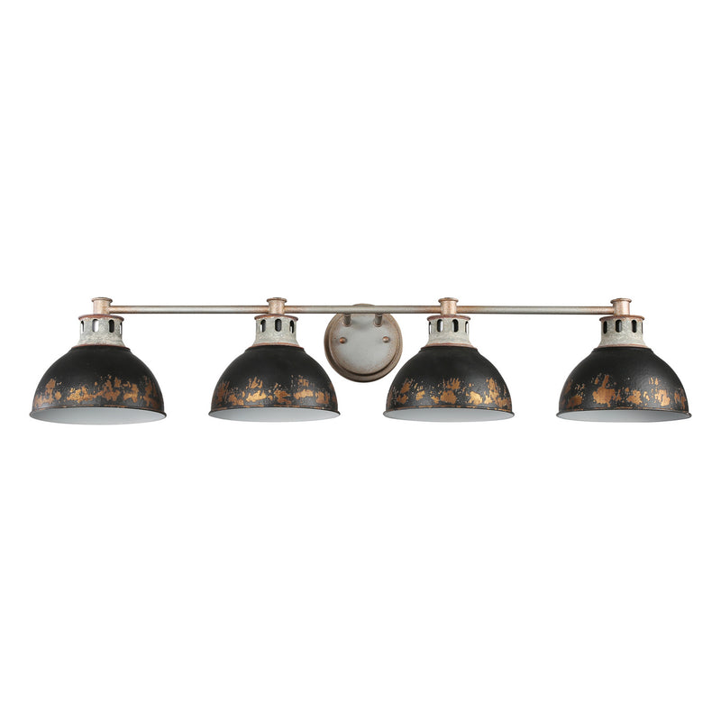 Golden 0865-BA4 AGV-ABI Four Light Bath Vanity, Aged Galvanized Steel