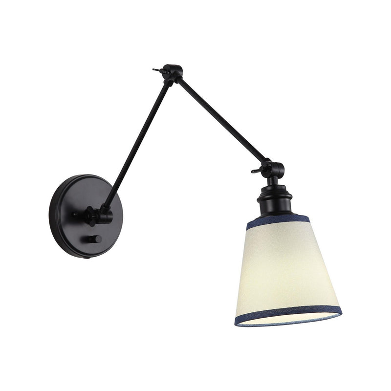 Golden 2351-A1W BLK-BLU One Light Wall Sconce, Matte Black