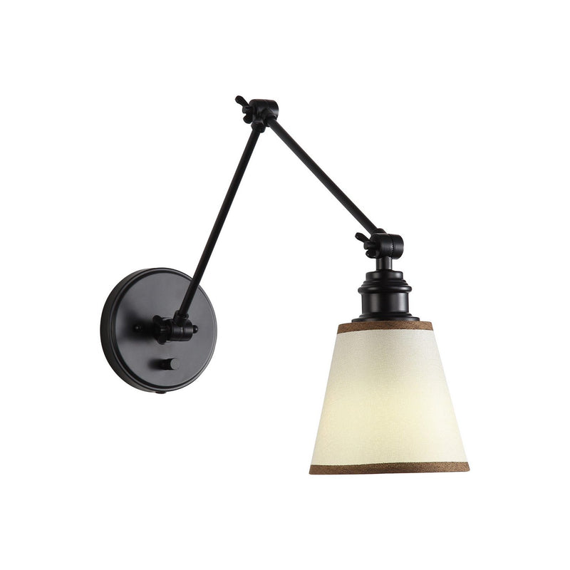 Golden 2351-A1W BLK-BRN One Light Wall Sconce, Matte Black