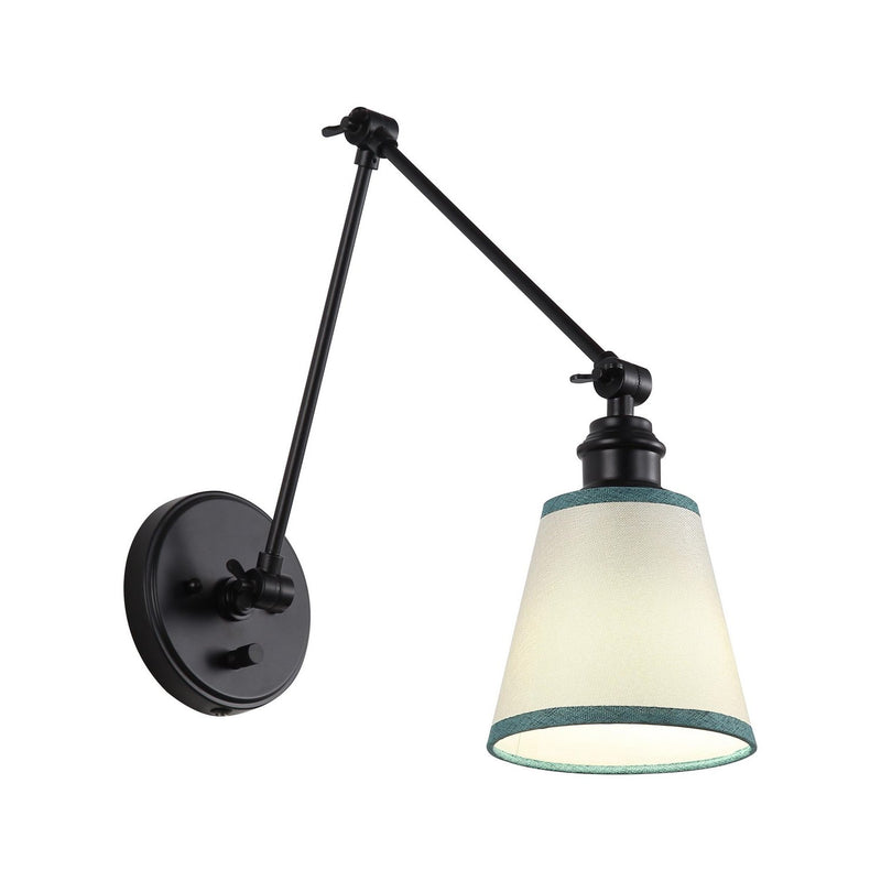Golden 2351-A1W BLK-GRN One Light Wall Sconce, Matte Black