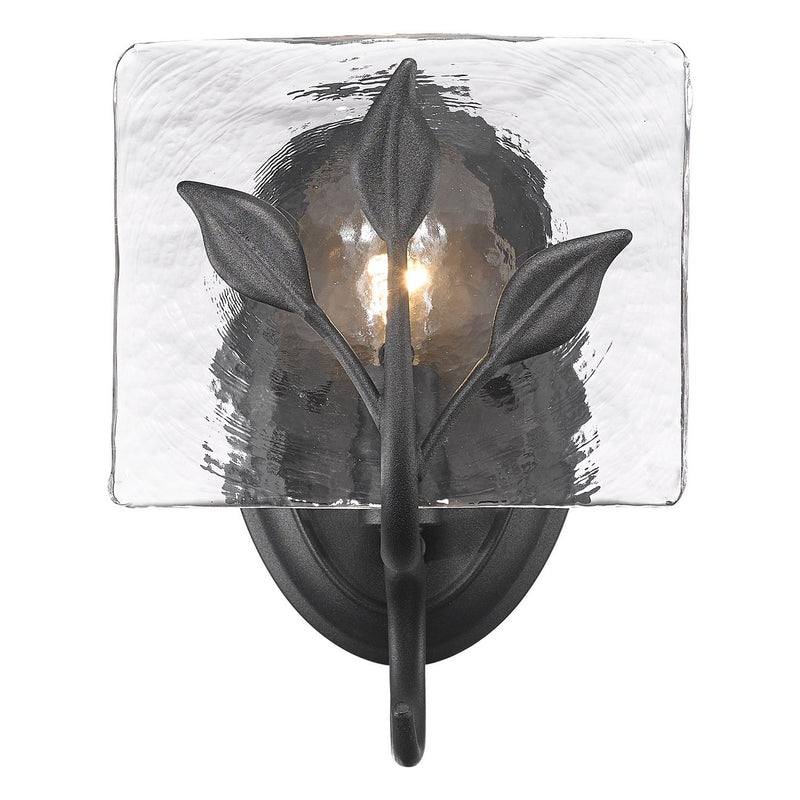 Golden 3160-1W NB-HWG One Light Wall Sconce, Natural Black